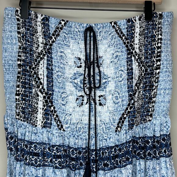 NWT Marina Blu Strapless Maxi Sundress Size XL Smocking - Picture 2 of 9